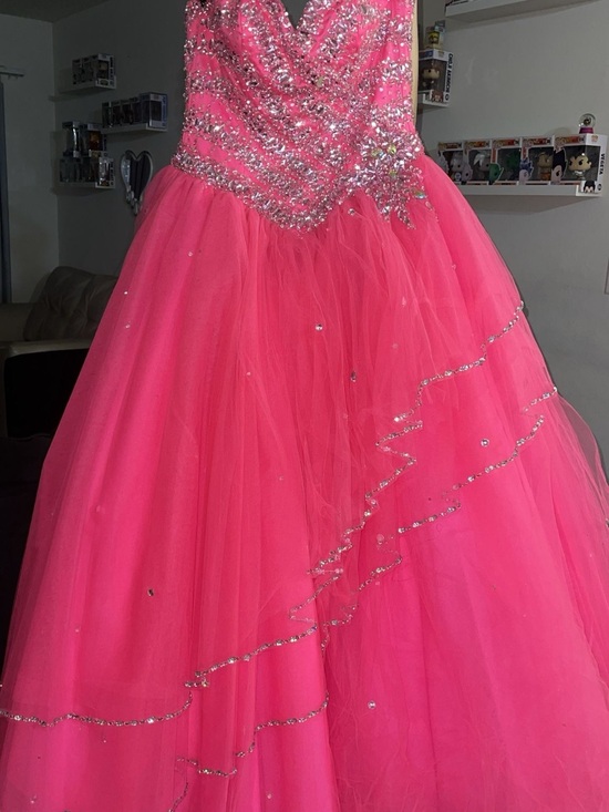 Mori Lee Dresses & Skirts - Mori Lee Bright Pink Beaded Tulle Gown for Girls
